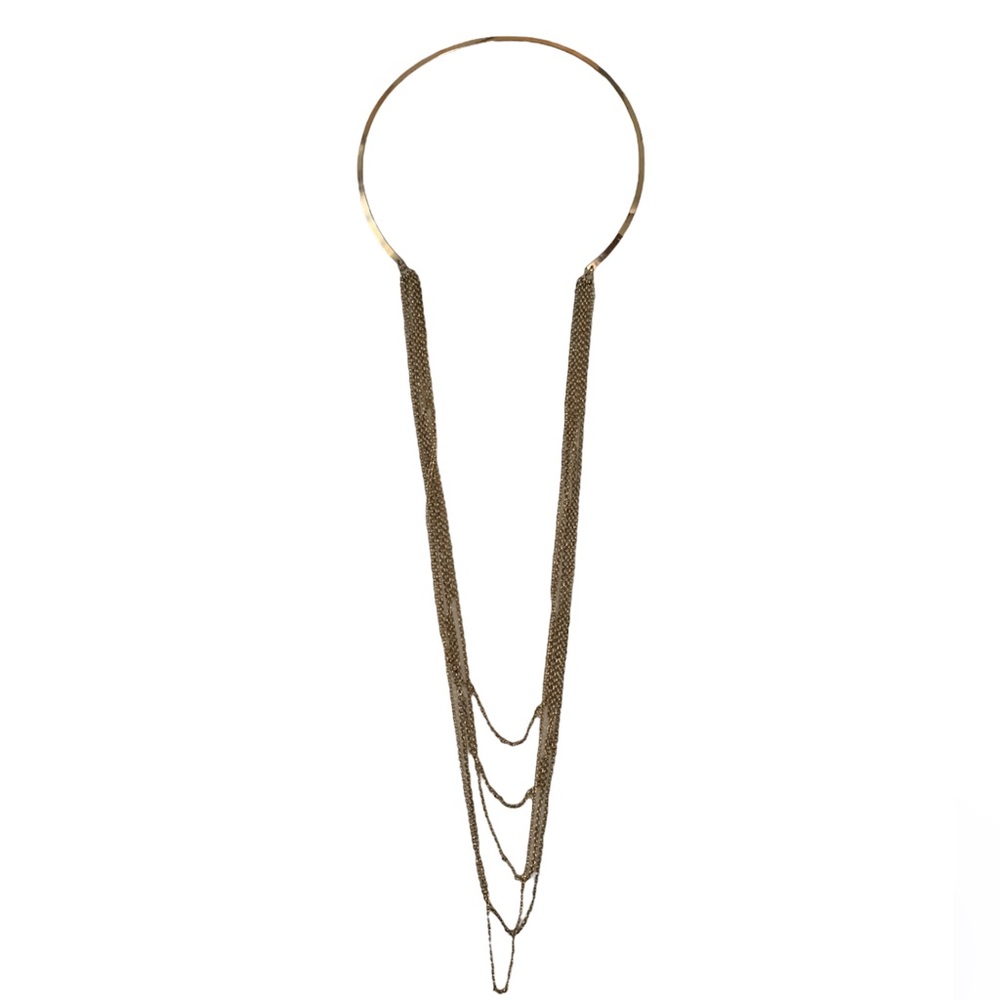 Gold Collar Layered Statement Necklace